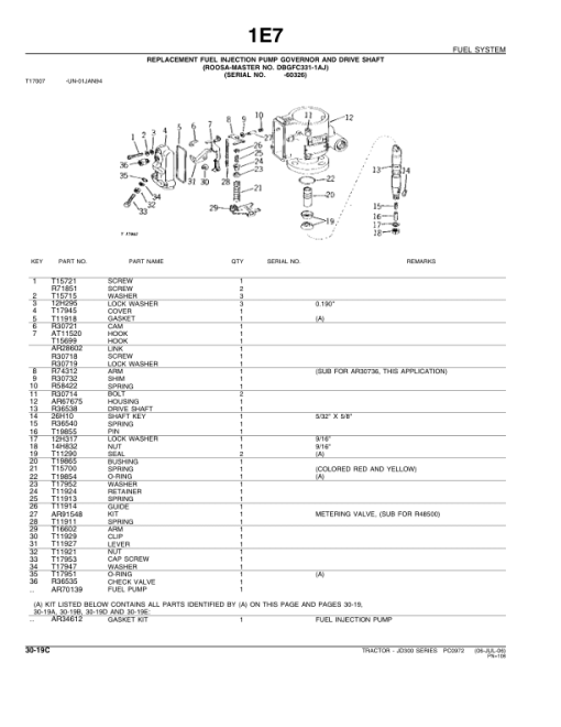 John Deere 300 Tractors Parts Catalog Manual - PC0972 - Image 4