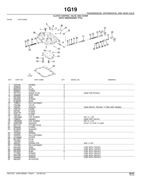 John Deere 400 Tractors Parts Catalog Manual - PC0973 - Image 2