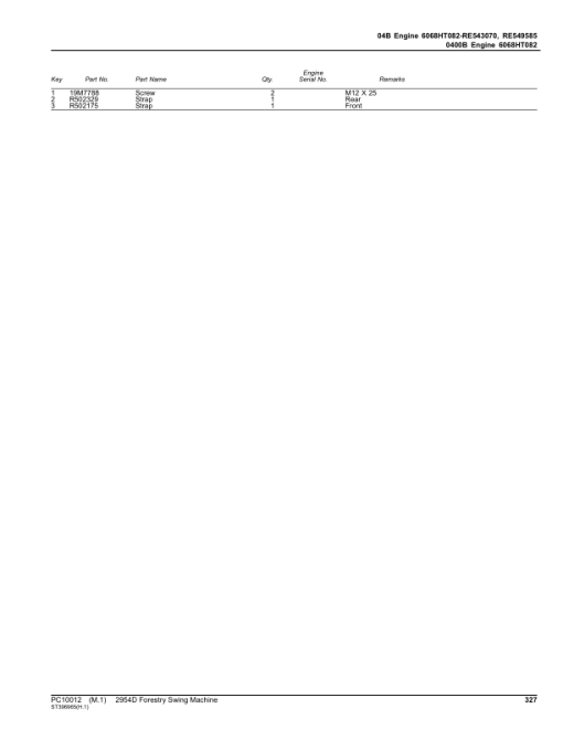 John Deere 2954D Swing Machines Parts Catalog Manual - PC10012 - Image 3