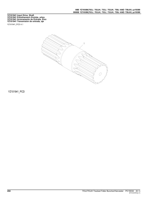 John Deere 753J, 753JH Tracked Feller Bunchers (SN C220452-) Parts Catalog Manual - PC10034 - Image 2