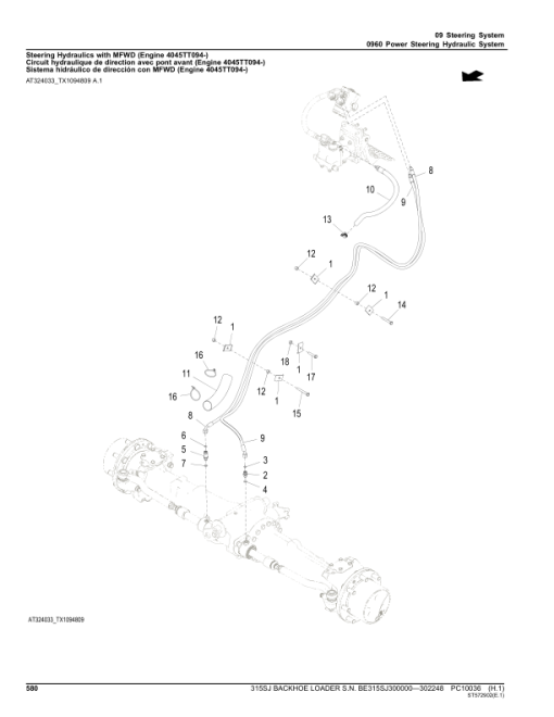 John Deere 315SJ Backhoe Loaders Parts Catalog Manual - PC10036 - Image 2