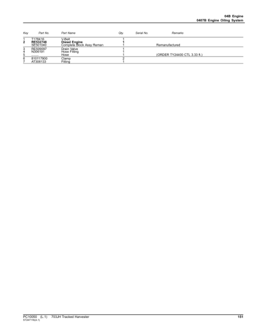 John Deere 703JH Tracked Feller Bunchers (SN C220452-) Parts Catalog Manual - PC10050 - Image 2