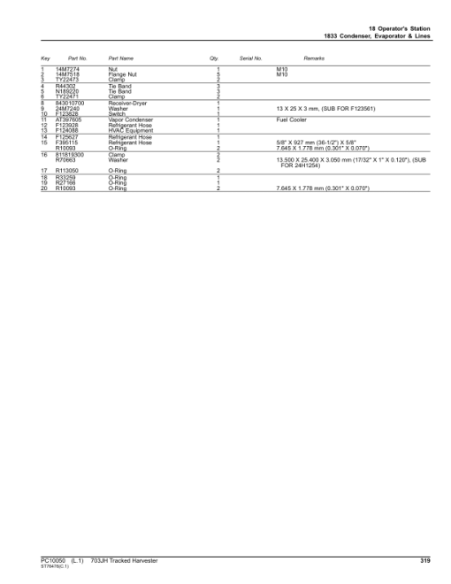 John Deere 703JH Tracked Feller Bunchers (SN C220452-) Parts Catalog Manual - PC10050 - Image 4