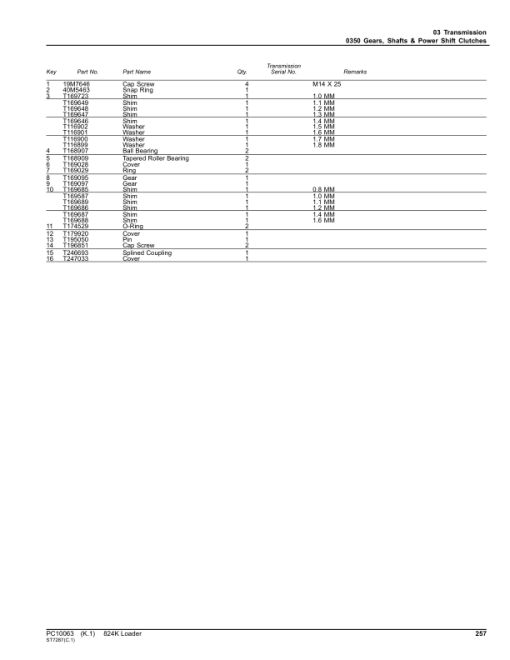 John Deere 824K Loaders Parts Catalog Manual - PC10063 - Image 4