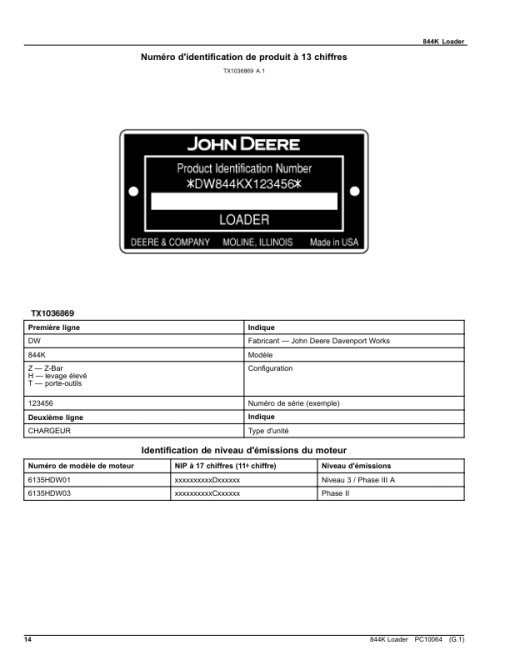 John Deere 844K Loaders (SN -642007) Parts Catalog Manual - PC10064 - Image 4