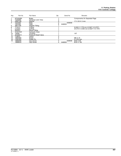 John Deere 844K Loaders (SN -642007) Parts Catalog Manual - PC10064 - Image 3