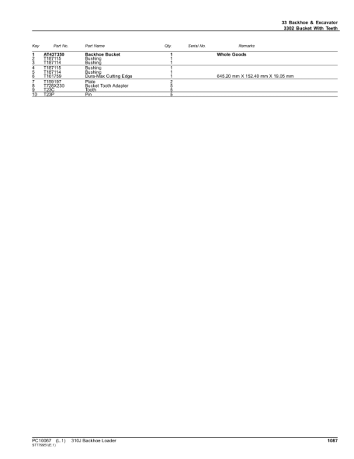 John Deere 310J Backhoe Loaders Parts Catalog Manual - PC10067 - Image 4