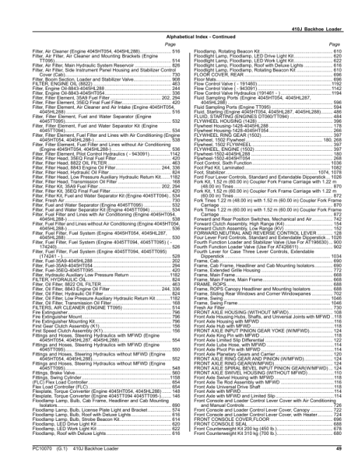 John Deere 410J Backhoe Loaders Parts Catalog Manual - PC10070 - Image 3