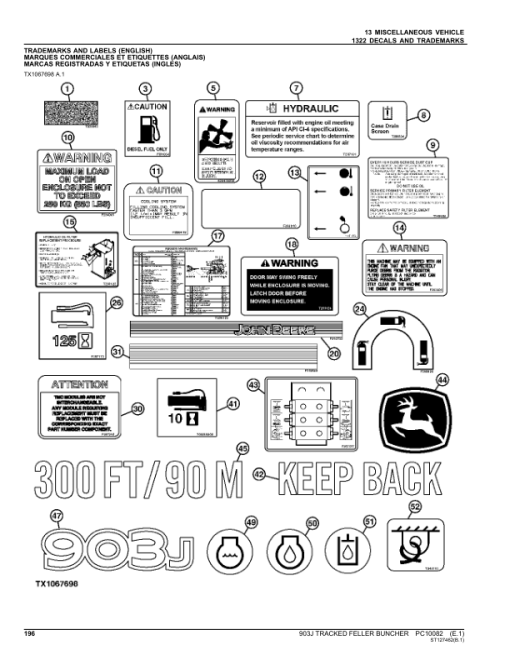 John Deere 903J Tracked Feller Bunchers Parts Catalog Manual - PC10082 - Image 2