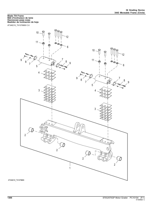 John Deere 870G, 870GP Motor Graders (SN C624392 - 634753 & D624392 - 634753) Parts Catalog Manual - PC10104 - Image 2