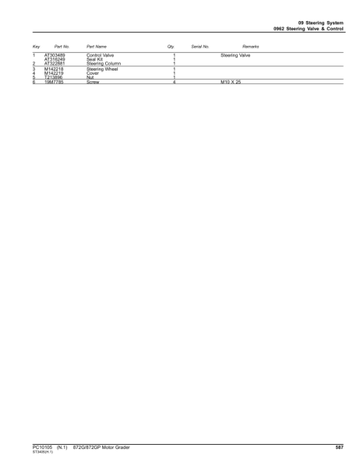 John Deere 872G, 872GP Motor Graders (SN C624392 - 634753 & D624392 - 634753) Parts Catalog Manual - PC10105 - Image 4