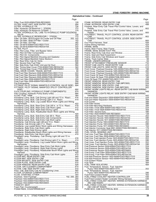 John Deere 3754D Swing Machines Parts Catalog Manual - PC10109 - Image 3