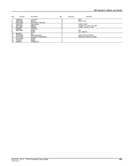 John Deere CT315 Compact Track Loaders Parts Catalog Manual - PC10112 - Image 4