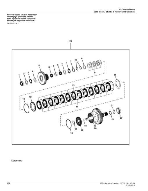 John Deere 325J Backhoe Loaders Parts Catalog Manual - PC10118 - Image 4