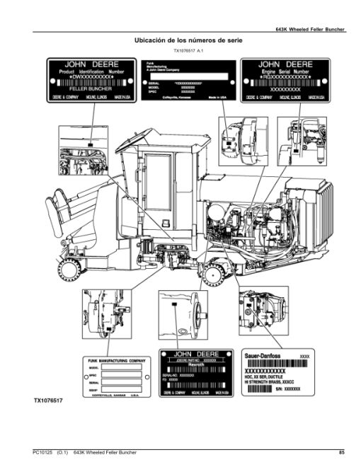 John Deere 643K Wheeled Feller Bunchers Parts Catalog Manual - PC10125 - Image 2