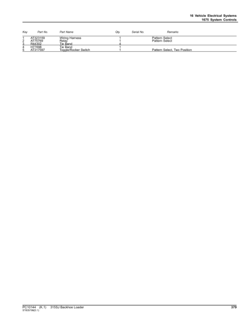 John Deere 315SJ_TX Backhoe Loaders (SN T0315SJ_178786-216520) Parts Catalog Manual - PC10144 - Image 2