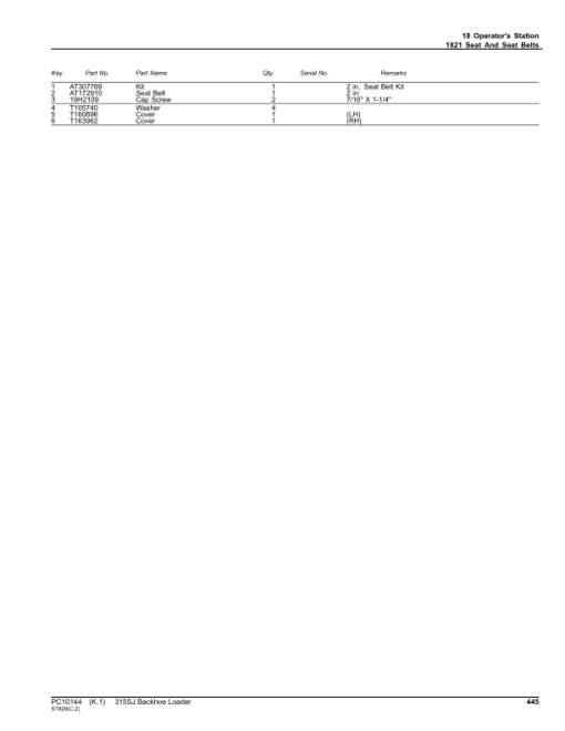 John Deere 315SJ_TX Backhoe Loaders (SN T0315SJ_178786-216520) Parts Catalog Manual - PC10144 - Image 4