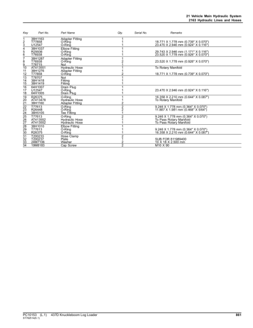 John Deere 437D Knuckleboom Loader Parts Catalog Manual - PC10153 - Image 3