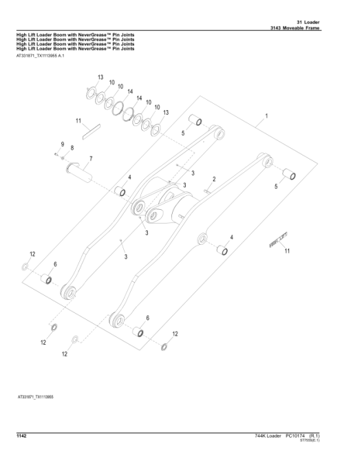 John Deere 744K Loaders (SN C632968-664100 & D632968-664100) Parts Catalog Manual - PC10174 - Image 3