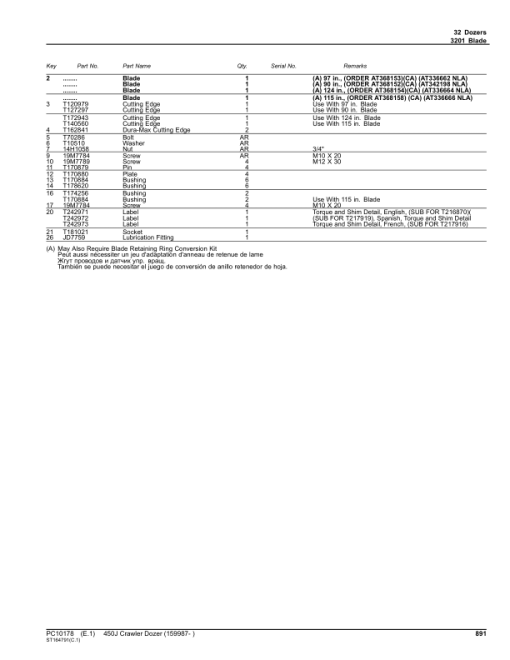 John Deere 450 Crawler Dozers (SN 159987-) Parts Catalog Manual - PC10178 - Image 3