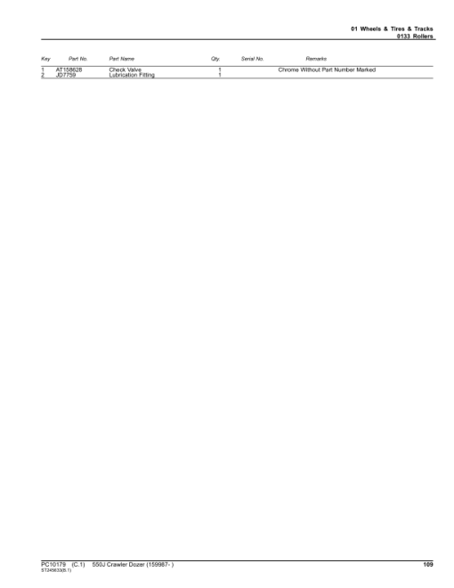 John Deere 550J Crawler Dozers (SN 159987-) Parts Catalog Manual - PC10179 - Image 2