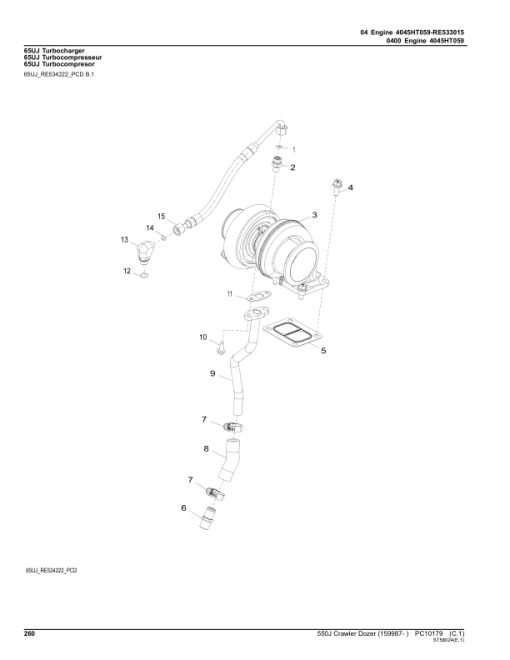 John Deere 550J Crawler Dozers (SN 159987-) Parts Catalog Manual - PC10179 - Image 3