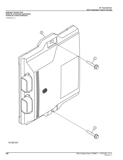 John Deere 650J Crawler Dozers (SN 159987-) Parts Catalog Manual - PC10180 - Image 3