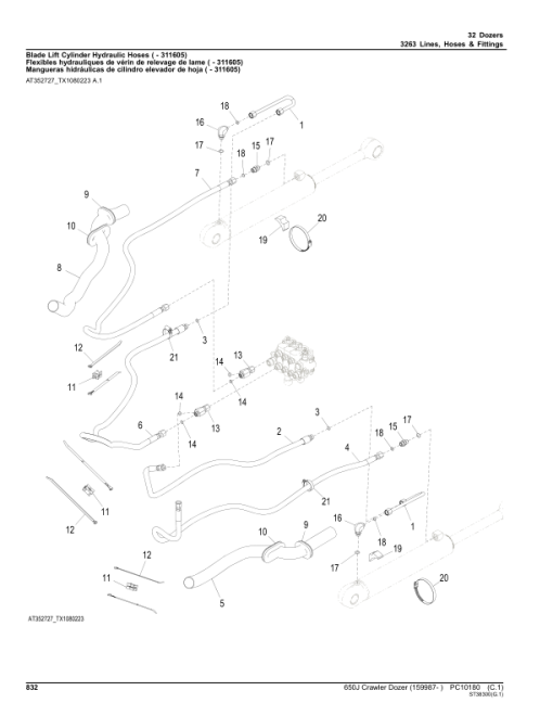 John Deere 650J Crawler Dozers (SN 159987-) Parts Catalog Manual - PC10180 - Image 4