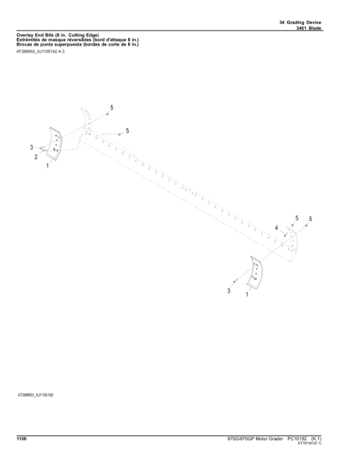 John Deere 870G, 870GP Motor Graders (SN E634754 - 656525) Parts Catalog Manual - PC10192 - Image 2