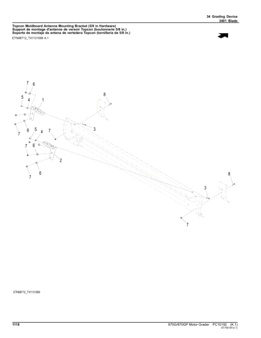 John Deere 870G, 870GP Motor Graders (SN E634754 - 656525) Parts Catalog Manual - PC10192 - Image 4