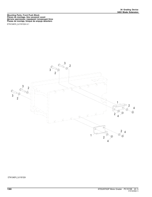 John Deere 870G, 870GP Motor Graders (SN C634754 - 656728 & D634754 - 656728) Parts Catalog Manual - PC10198 - Image 2