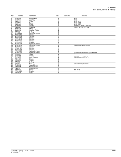 John Deere 644K Loaders (SN E634315-658064) Parts Catalog Manual - PC10201 - Image 2