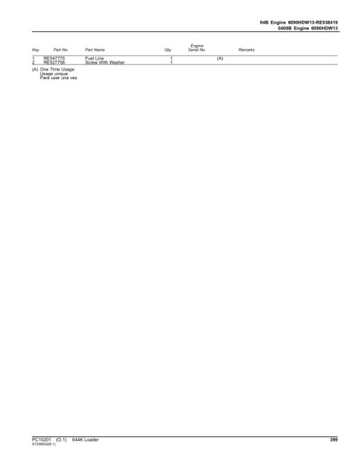 John Deere 644K Loaders (SN E634315-658064) Parts Catalog Manual - PC10201 - Image 4