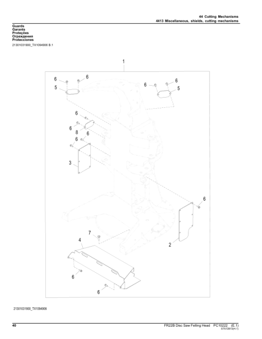 John Deere FR22B Stt Disc Saw Felling Heads Parts Catalog Manual - PC10222 - Image 3