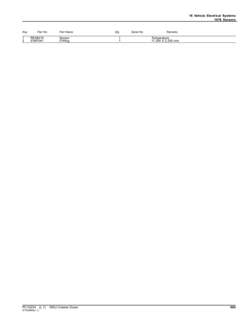 John Deere 850J Crawler Dozers (SN PIN: 1T0850JX_ _C216392–) Parts Catalog Manual - PC10234 - Image 4