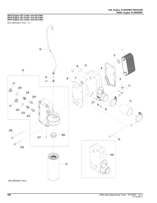 John Deere 370E Articulated Dump Trucks (SN C634583 - C668586 & D634583 - D668586) Parts Catalog Manual - PC10237 - Image 3