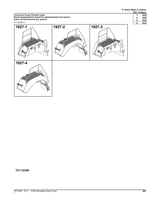 John Deere 410E Articulated Dump Trucks (SN C634583 - C668586 & D634583 - D668586) Parts Catalog Manual - PC10238 - Image 4