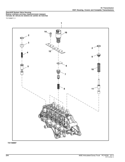 John Deere 460E Articulated Dump Trucks (SN C634583 - C668586 & D634583 - D668586) Parts Catalog Manual - PC10239 - Image 4