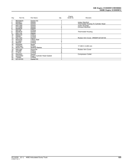 John Deere 460E Articulated Dump Trucks (SN C634583 - C668586 & D634583 - D668586) Parts Catalog Manual - PC10239 - Image 2