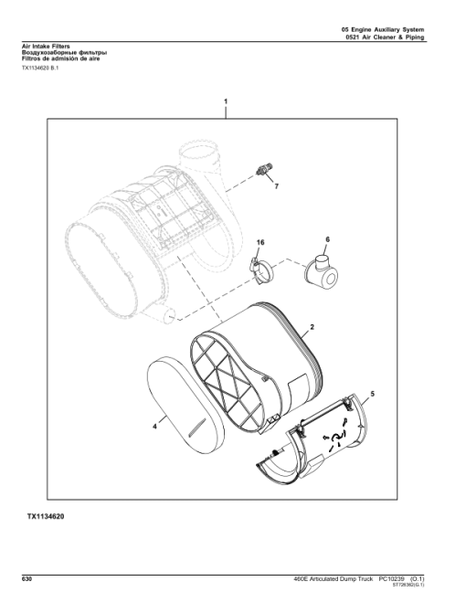 John Deere 460E Articulated Dump Trucks (SN C634583 - C668586 & D634583 - D668586) Parts Catalog Manual - PC10239 - Image 3