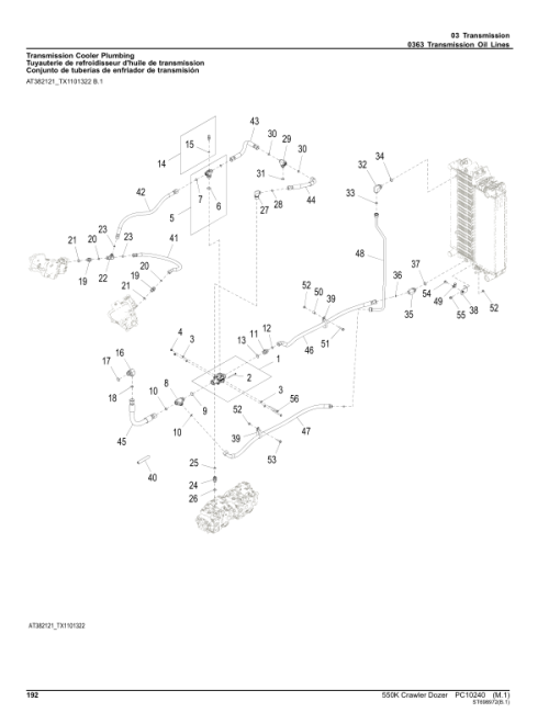 John Deere 550K Crawler Dozers (SN E217392-275527) Parts Catalog Manual - PC10240 - Image 2