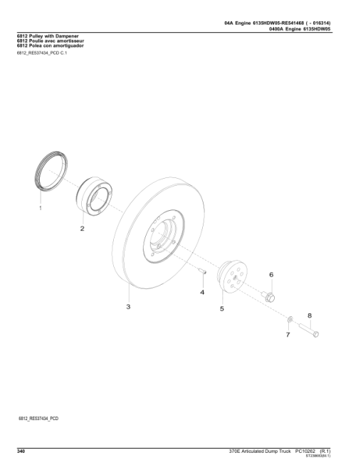 John Deere 370E Articulated Dump Trucks (SN E634583 - E668586) Parts Catalog Manual - PC10262 - Image 4