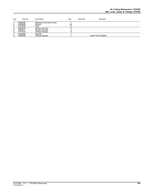 John Deere HTH250 Felling Head (SN 000229-) Parts Catalog Manual - PC10364 - Image 3