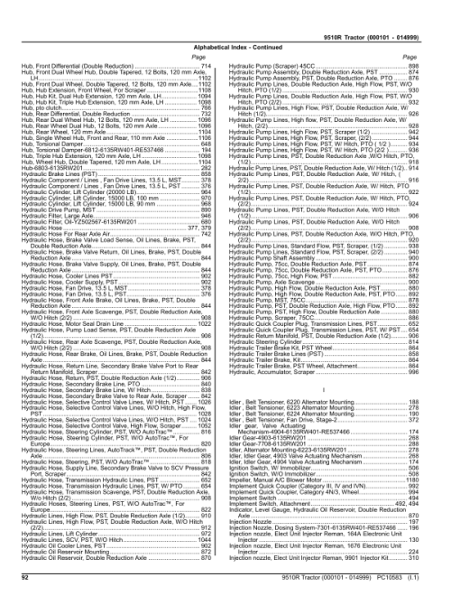 John Deere 9510R Scraper Tractors (SN 000101-014999) Parts Catalog Manual - PC10583 - Image 4