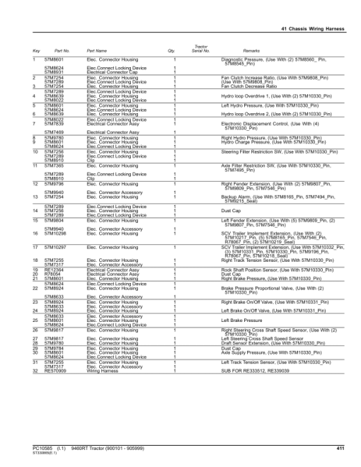 John Deere 9460RT Scraper Tractors (SN 900101-905999) Parts Catalog Manual - PC10585 - Image 4