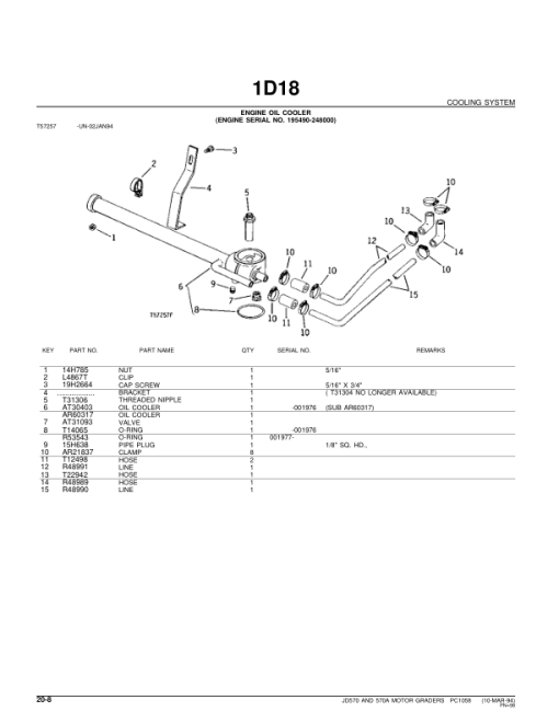 John Deere 570, 570A Motor Graders Parts Catalog Manual - PC1058 - Image 3