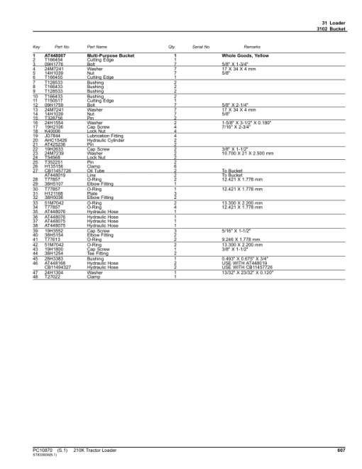 John Deere 210K Tractor Loader (SN 1T8210KX_ _E891000-) Parts Catalog Manual - PC10870 - Image 2