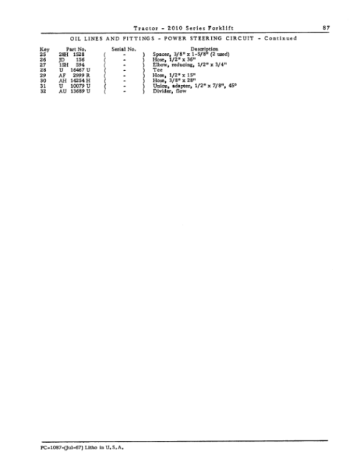 John Deere 2010 Forklifts Parts Catalog Manual - PC1087 - Image 2