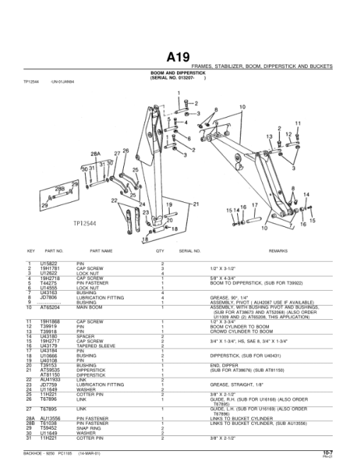 John Deere 9250 Attachments (SN 9250 Backhoe on a JD300 Tractor) Parts Catalog Manual - PC1105 - Image 4