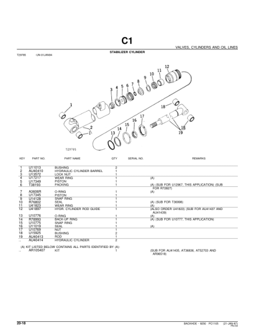 John Deere 9250 Attachments (SN 9250 Backhoe on a JD300 Tractor) Parts Catalog Manual - PC1105 - Image 3